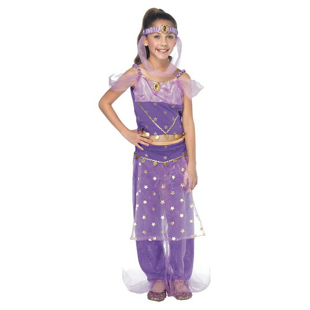 Girls Shine Fancy Dress Shimmer & Shine Costume Kid Arabian Nights Genie Child 